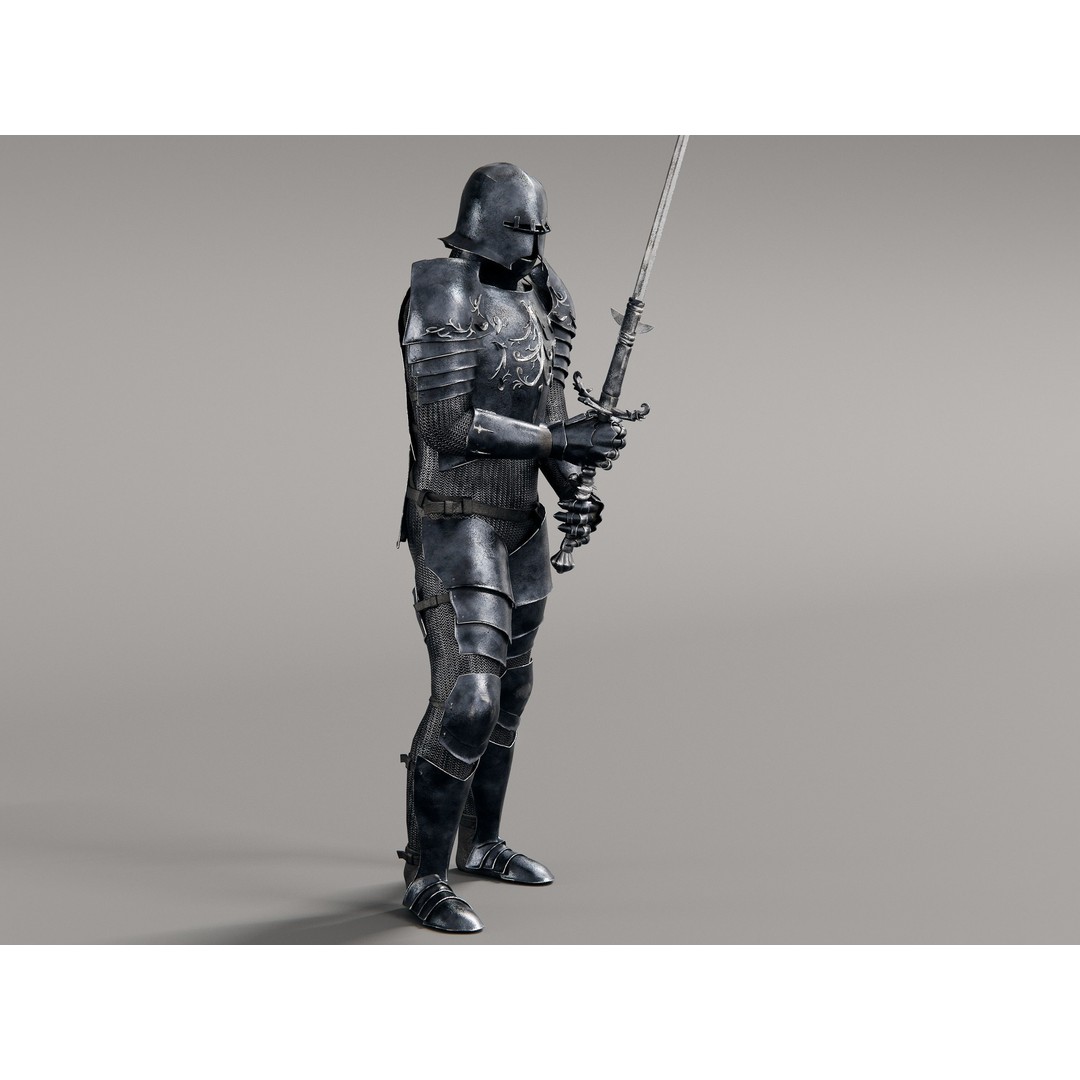 Grim Knight 3D Model – Rigged Fantasy Character with PBR Textures - View 16