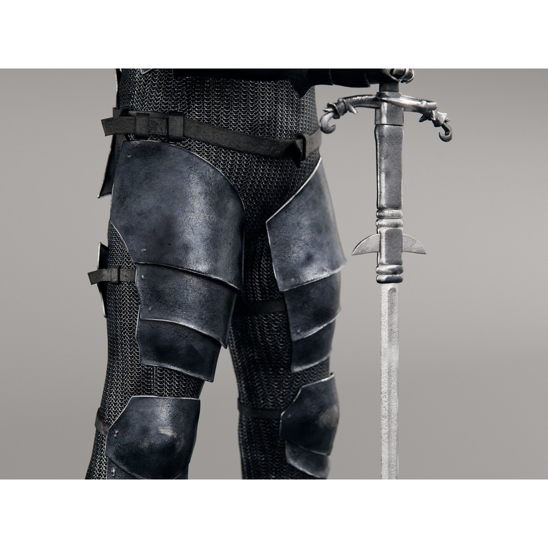 Grim Knight 3D Model – Rigged Fantasy Character with PBR Textures - View 17