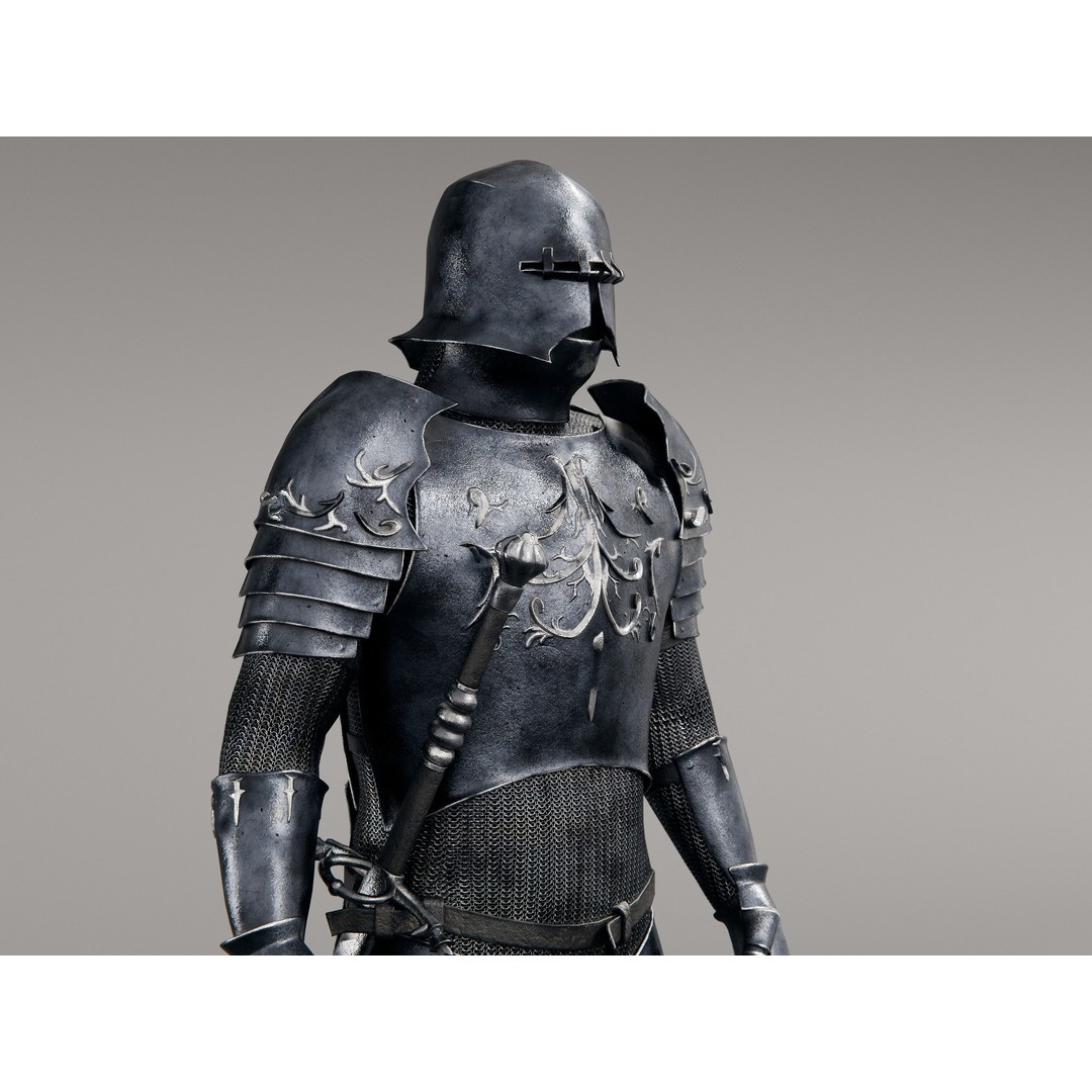 Grim Knight 3D Model – Rigged Fantasy Character with PBR Textures - View 18
