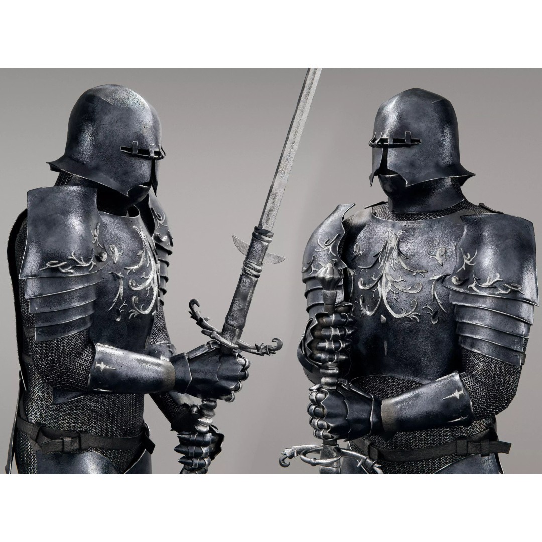 Grim Knight 3D Model – Rigged Fantasy Character with PBR Textures - View 2