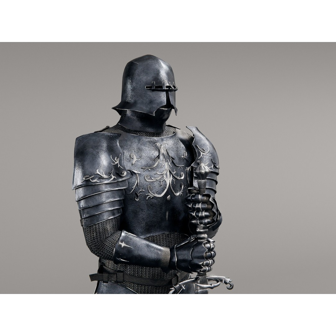 Grim Knight 3D Model – Rigged Fantasy Character with PBR Textures - View 5