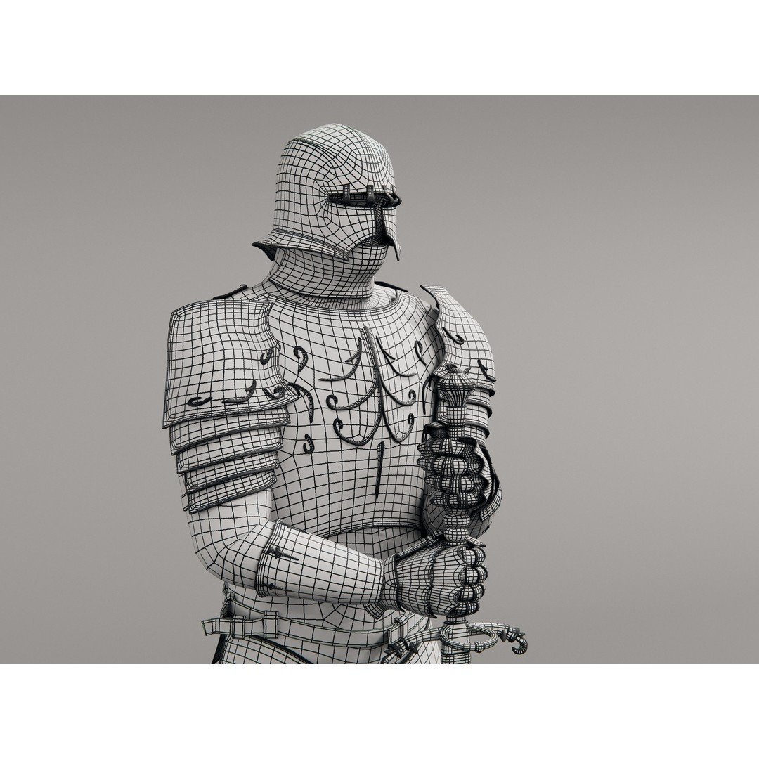 Grim Knight 3D Model – Rigged Fantasy Character with PBR Textures - View 6