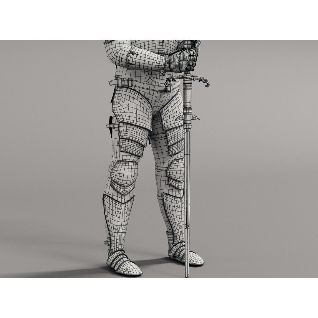 Grim Knight 3D Model – Rigged Fantasy Character with PBR Textures - View 7