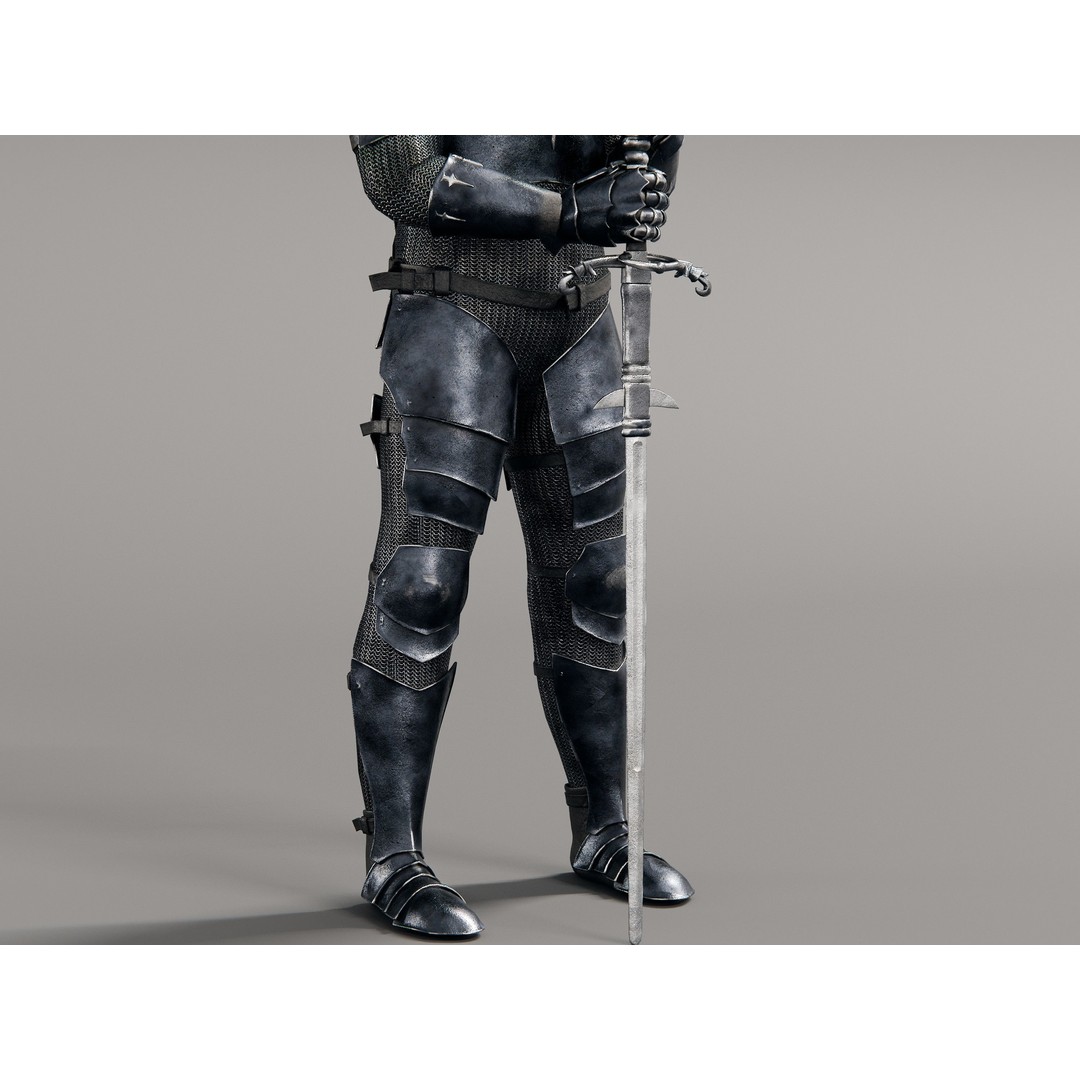 Grim Knight 3D Model – Rigged Fantasy Character with PBR Textures - View 8