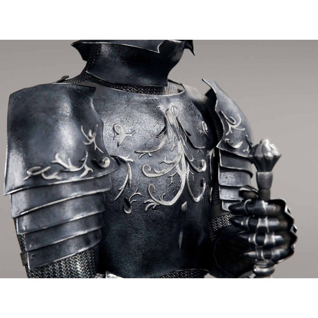 Grim Knight 3D Model – Rigged Fantasy Character with PBR Textures - View 9