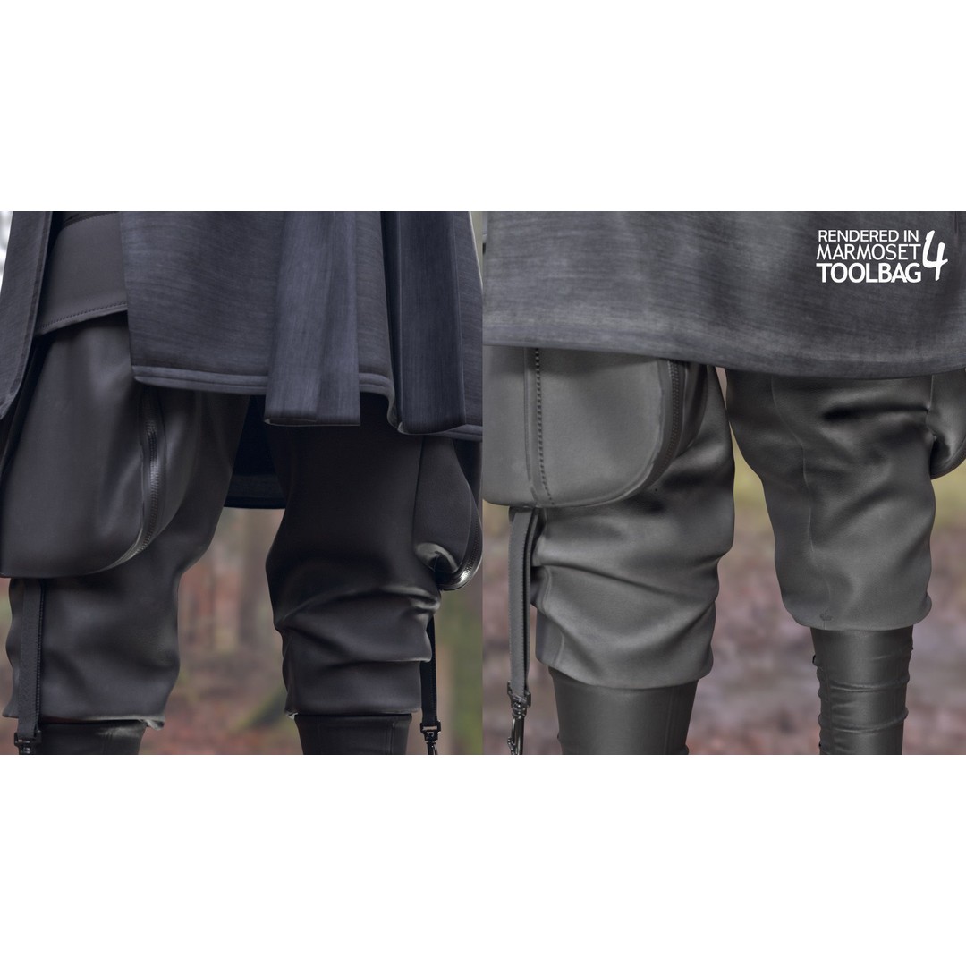 Male Warrior Outfit 3D Model – Low Poly Rigged Character, FBX, Blender - View 11