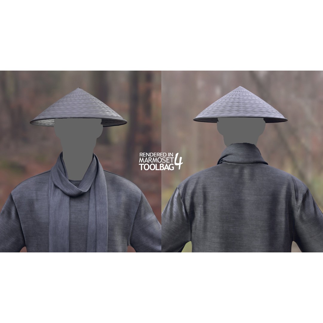 Male Warrior Outfit 3D Model – Low Poly Rigged Character, FBX, Blender - View 9