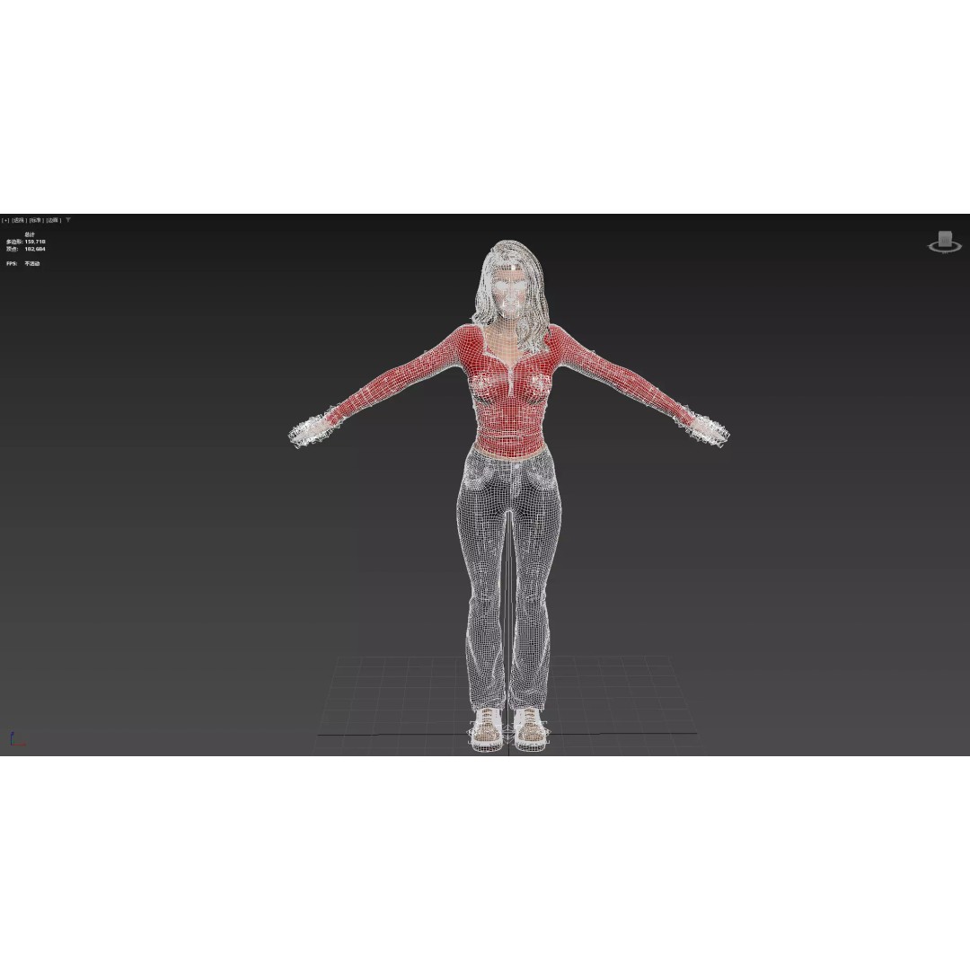 Women 3D Model – Low Poly Casual Character with Rigging, FBX
