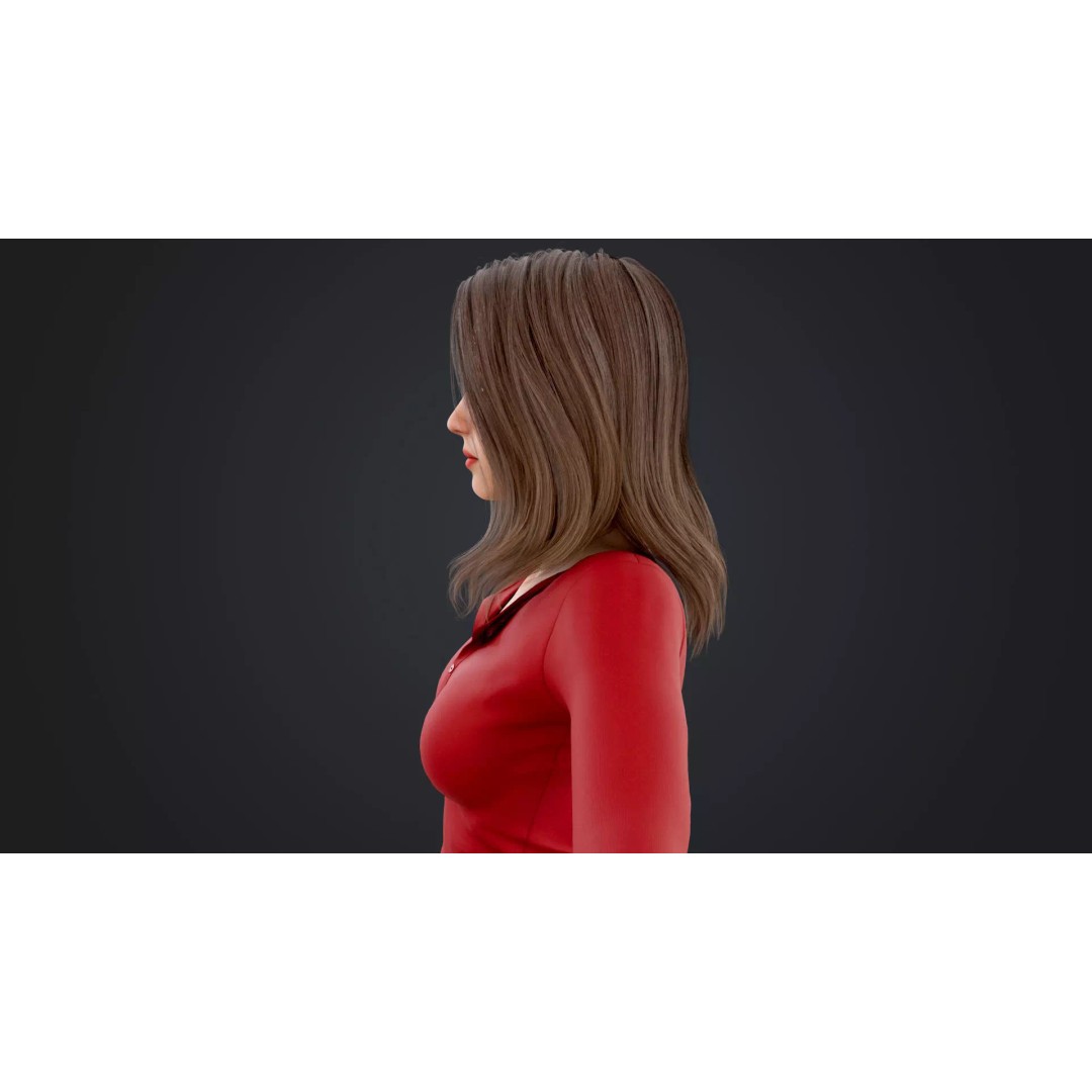 Women 3D Model – Low Poly Casual Character with Rigging, FBX - View 14