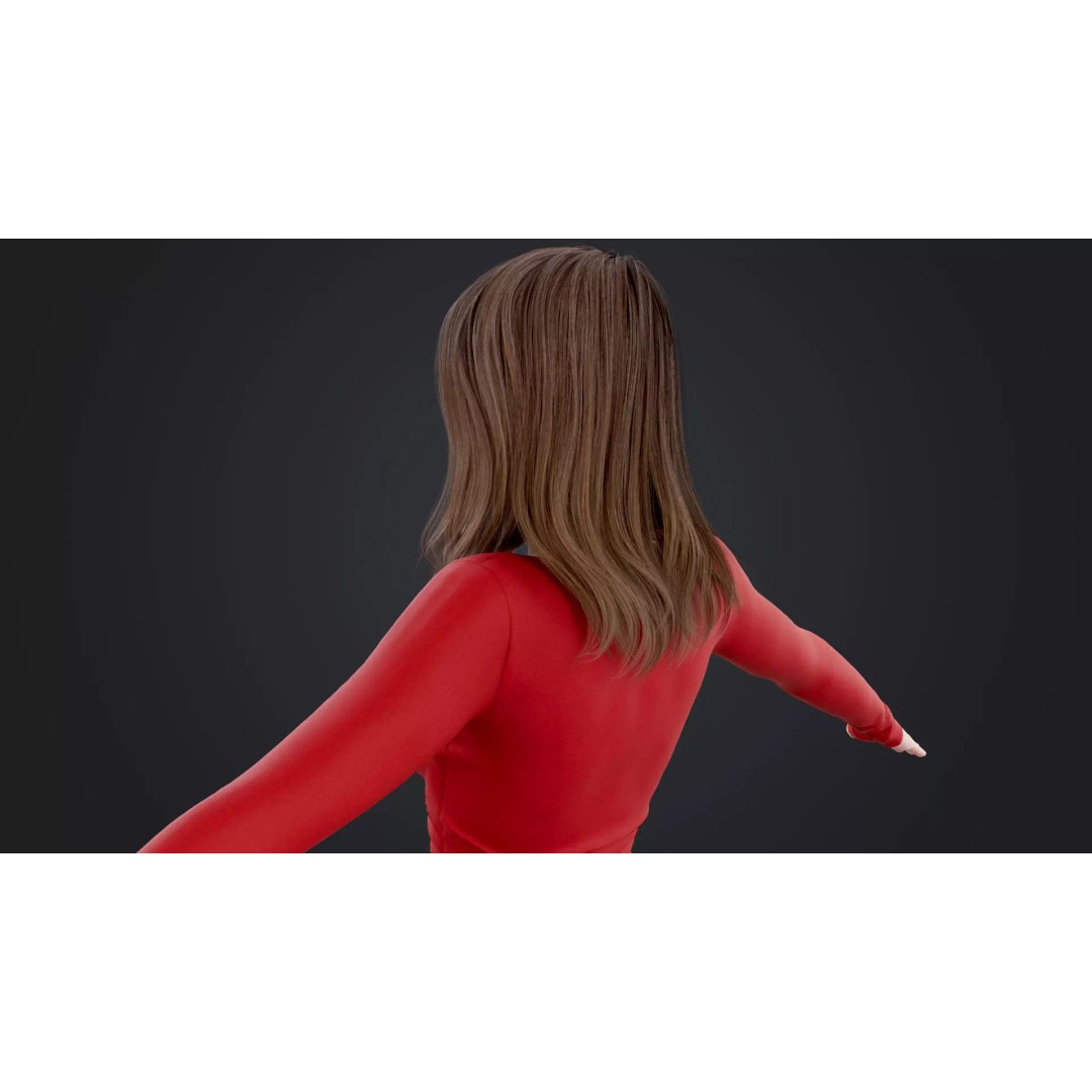 Women 3D Model – Low Poly Casual Character with Rigging, FBX - View 15