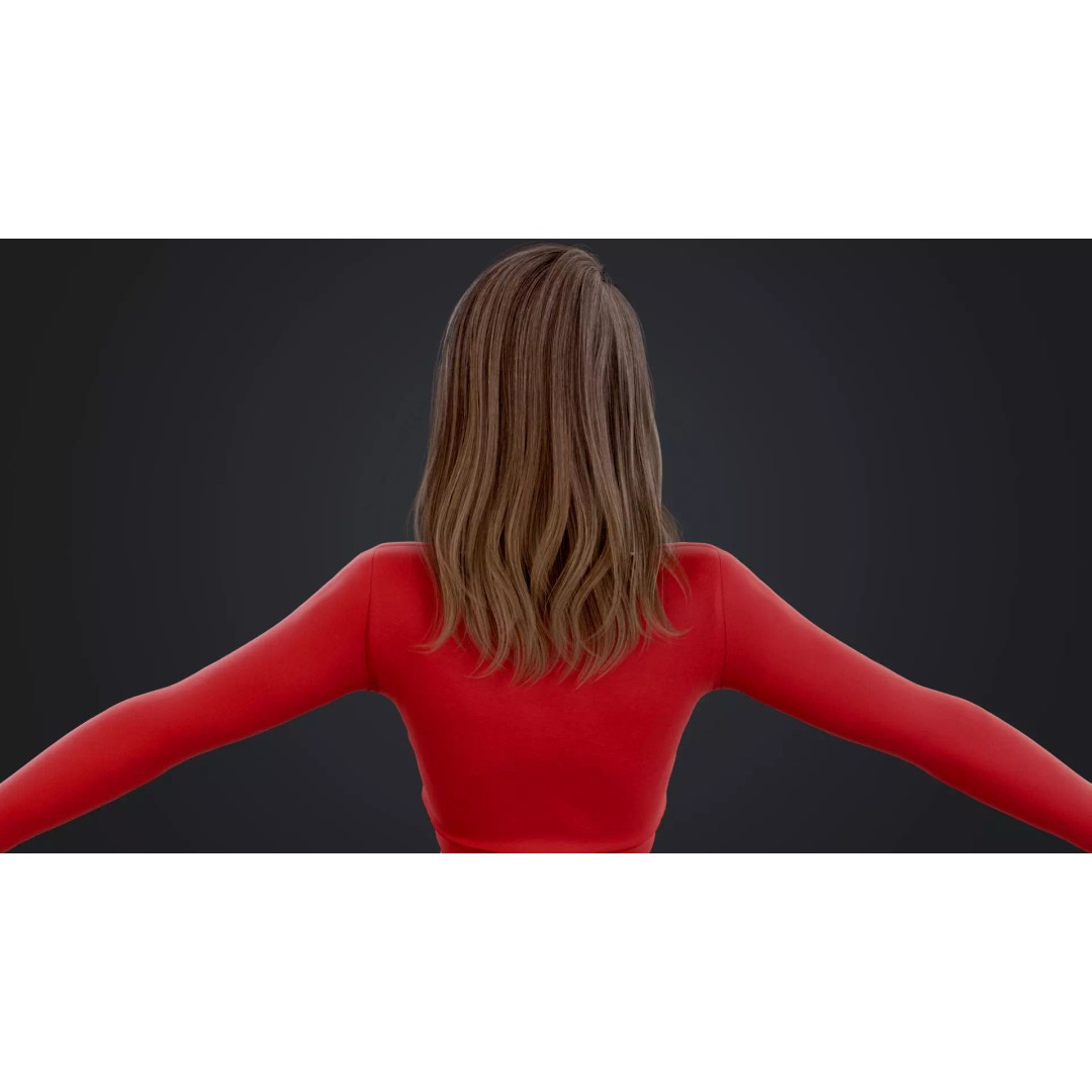 Women 3D Model – Low Poly Casual Character with Rigging, FBX - View 16