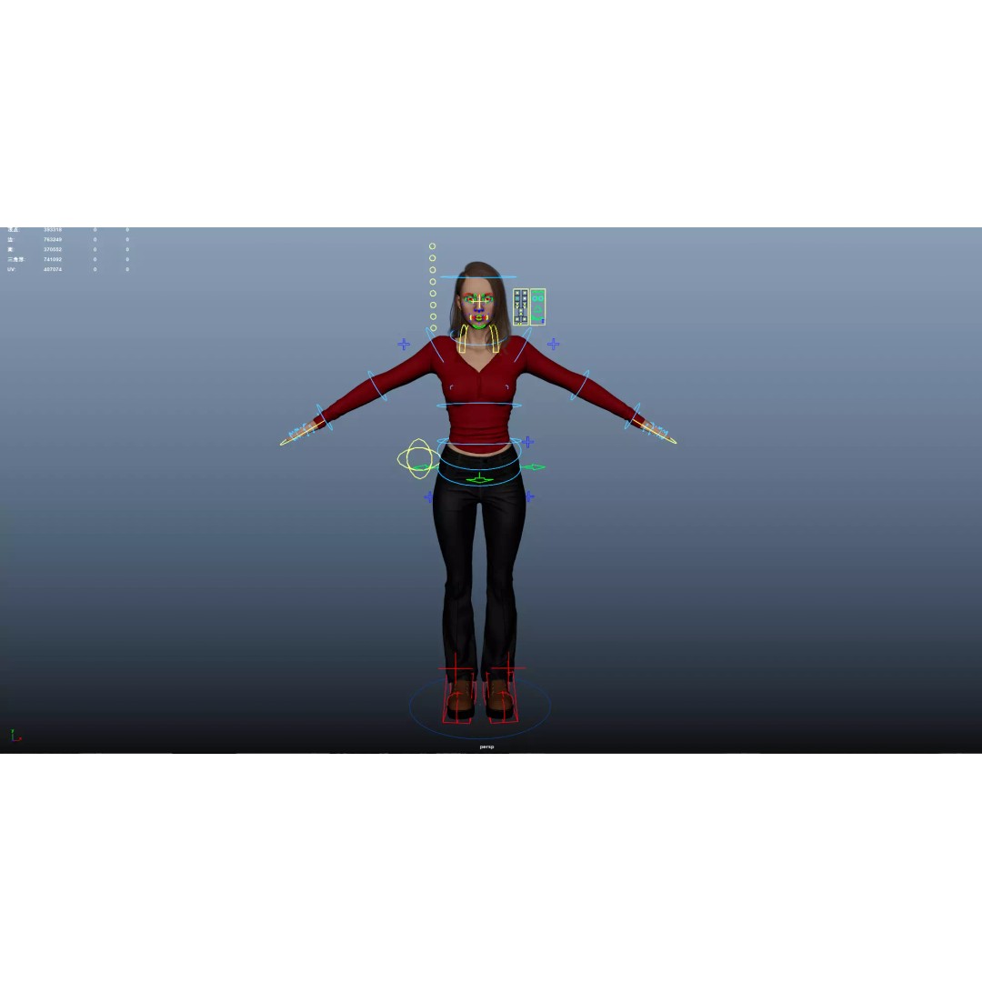 Women 3D Model – Low Poly Casual Character with Rigging, FBX - View 22