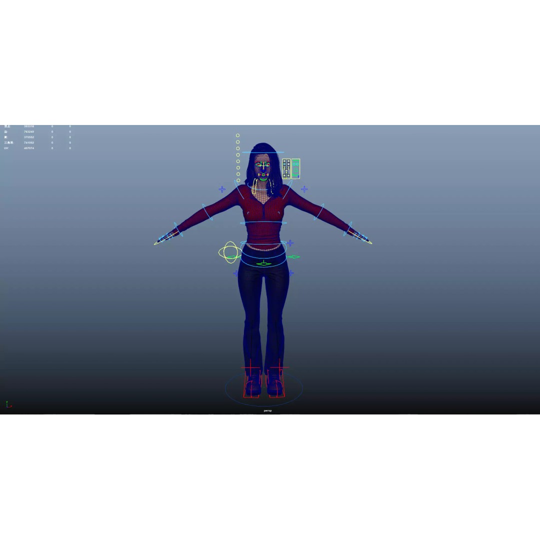 Women 3D Model – Low Poly Casual Character with Rigging, FBX - View 23
