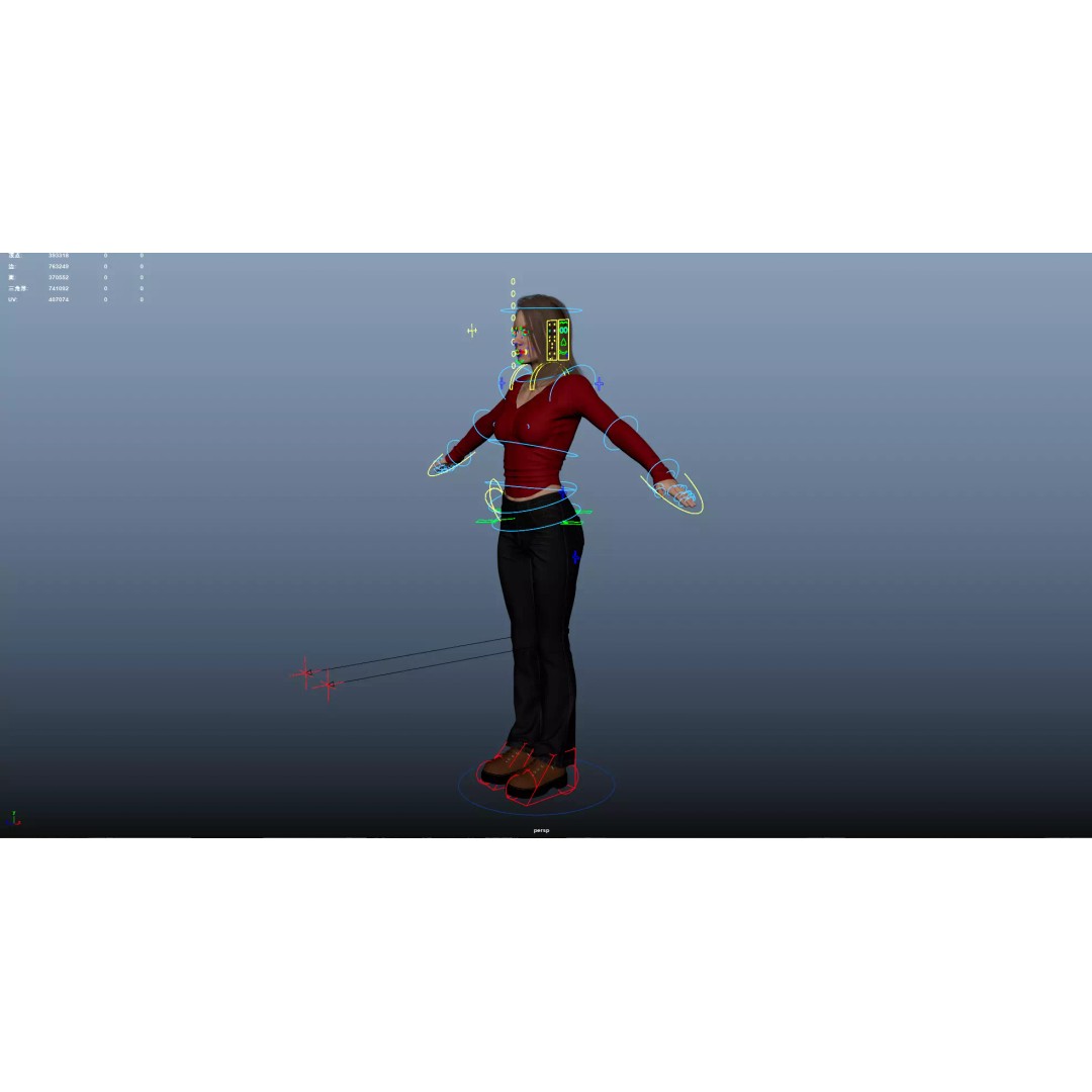 Women 3D Model – Low Poly Casual Character with Rigging, FBX - View 24