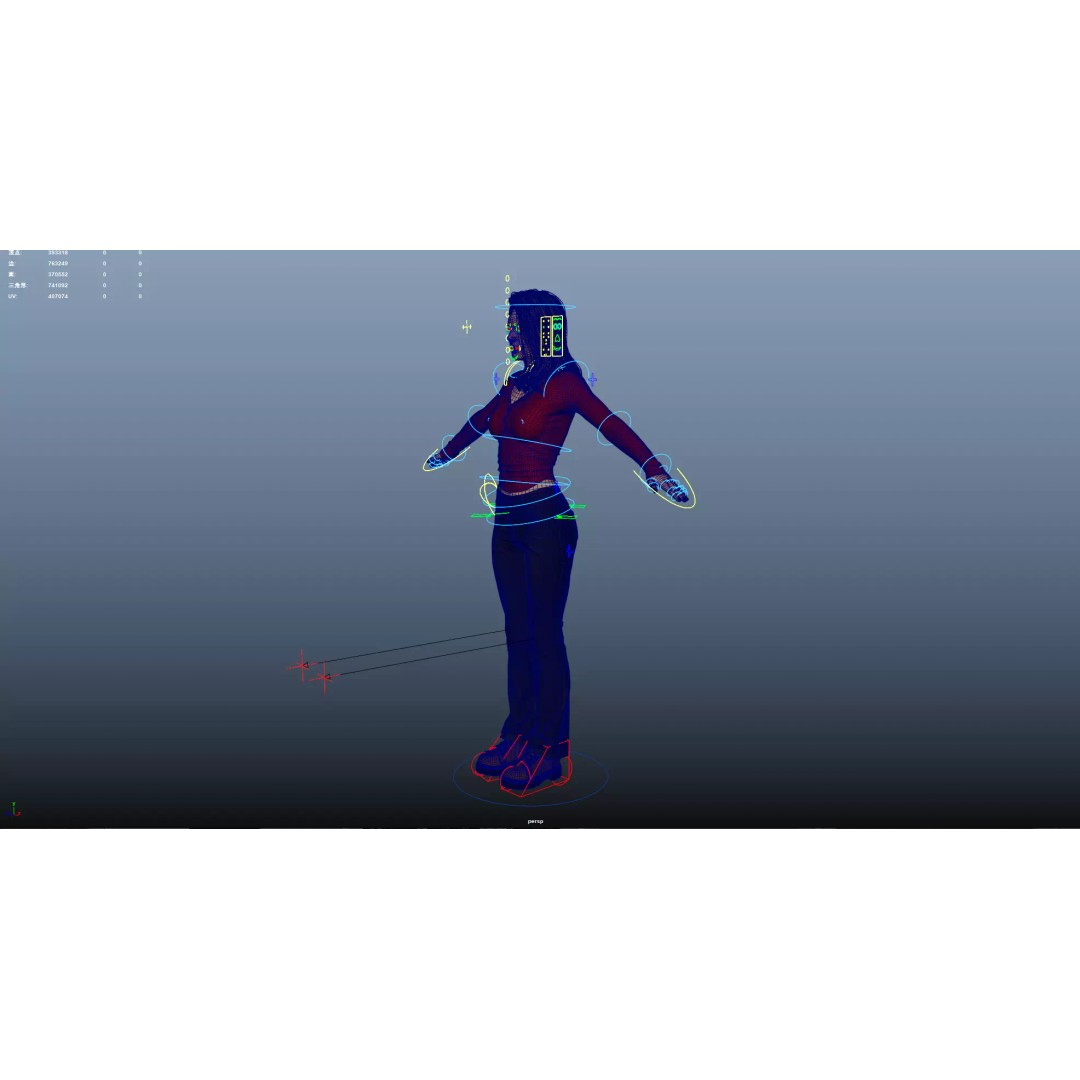 Women 3D Model – Low Poly Casual Character with Rigging, FBX - View 25
