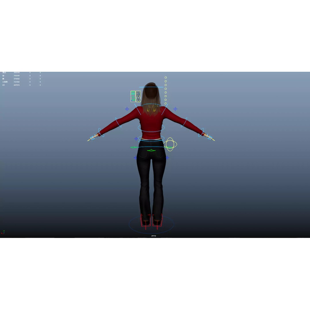Women 3D Model – Low Poly Casual Character with Rigging, FBX - View 26