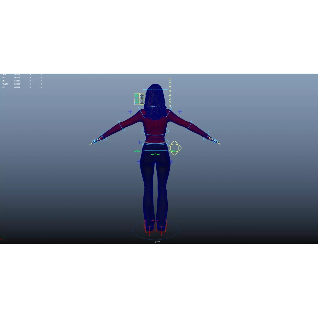Women 3D Model – Low Poly Casual Character with Rigging, FBX - View 27