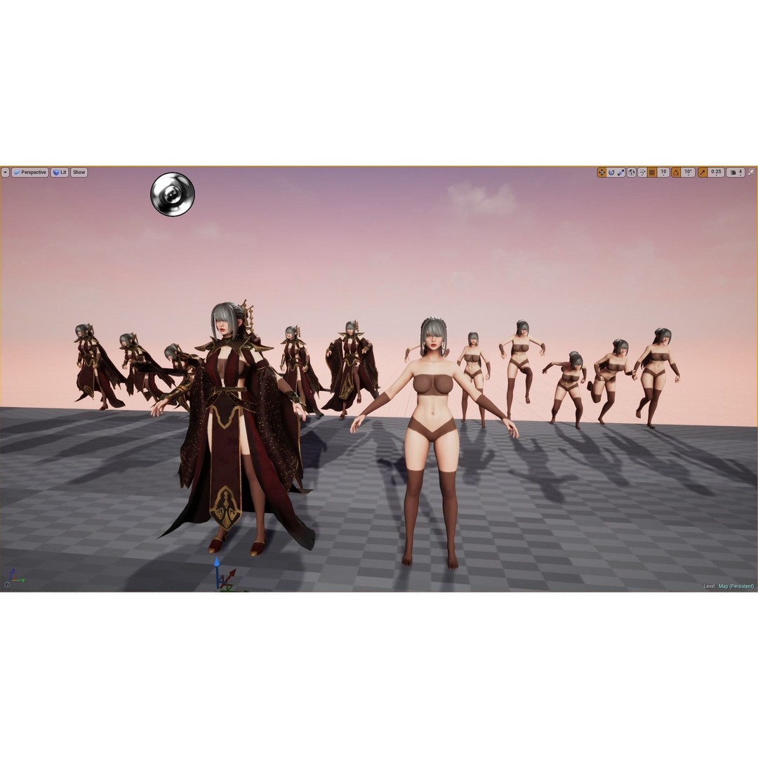 Warrior Lady Asura 3D Model – Low Poly Game-Ready Character, FBX - View 14