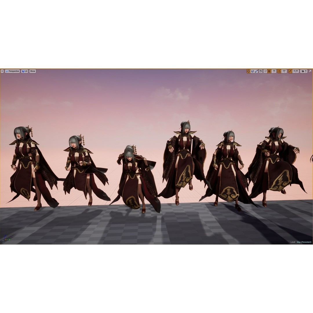 Warrior Lady Asura 3D Model – Low Poly Game-Ready Character, FBX - View 15