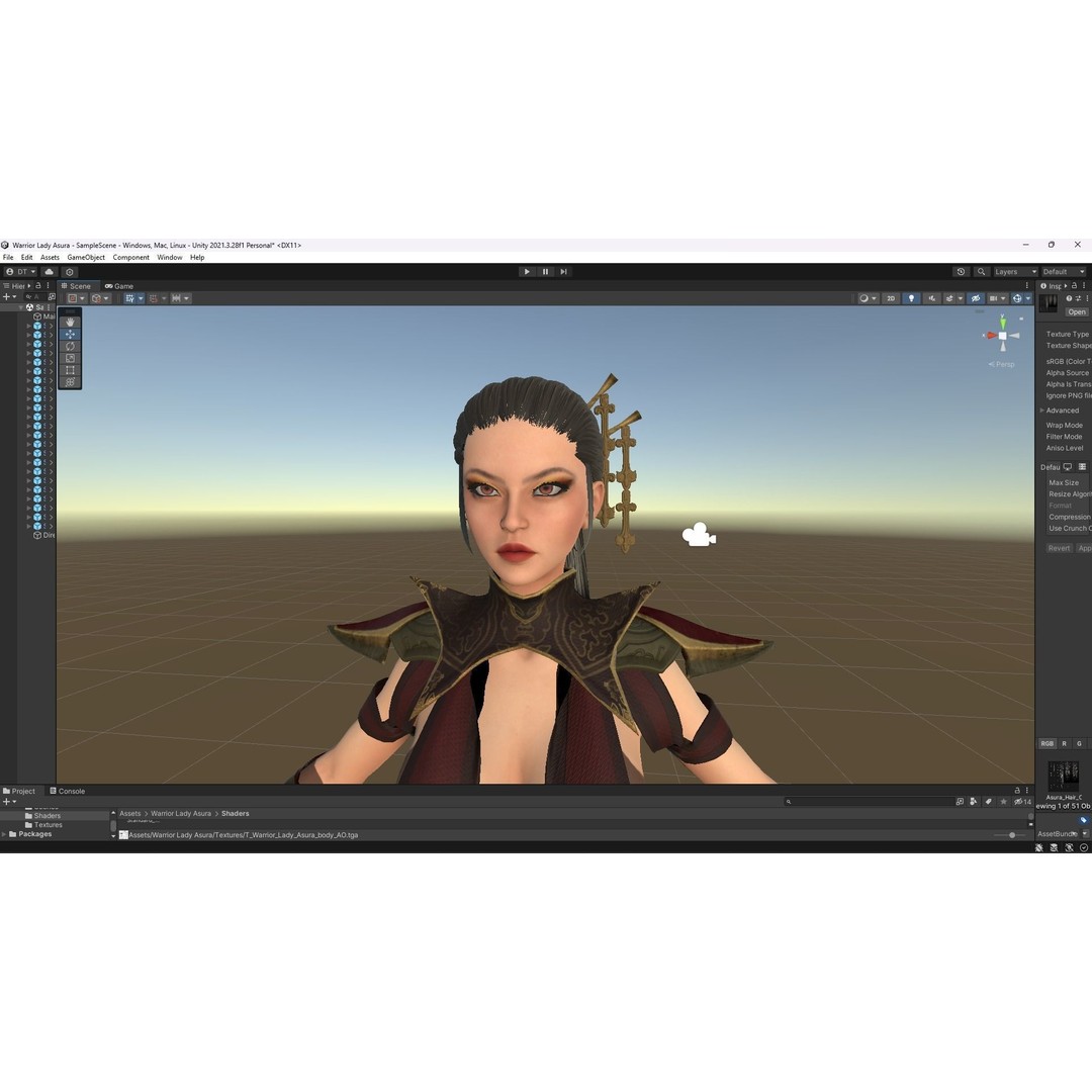 Warrior Lady Asura 3D Model – Low Poly Game-Ready Character, FBX - View 17