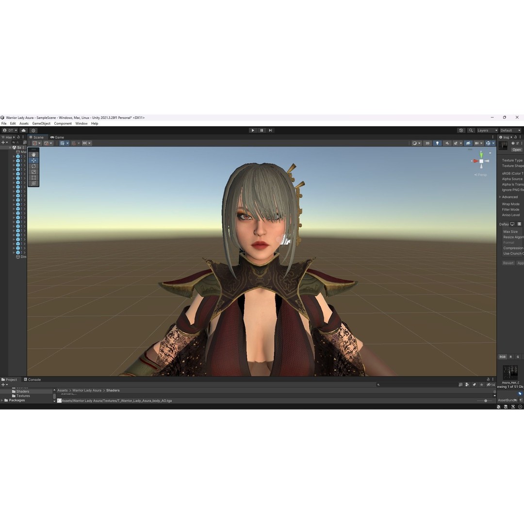Warrior Lady Asura 3D Model – Low Poly Game-Ready Character, FBX - View 18