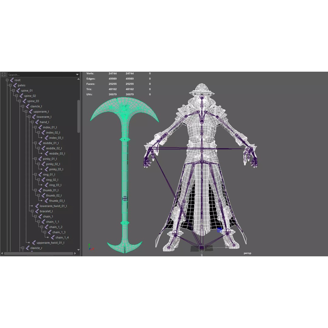 Skeleton Inquisitor 3D Model – Low Poly Rigged Character, FBX