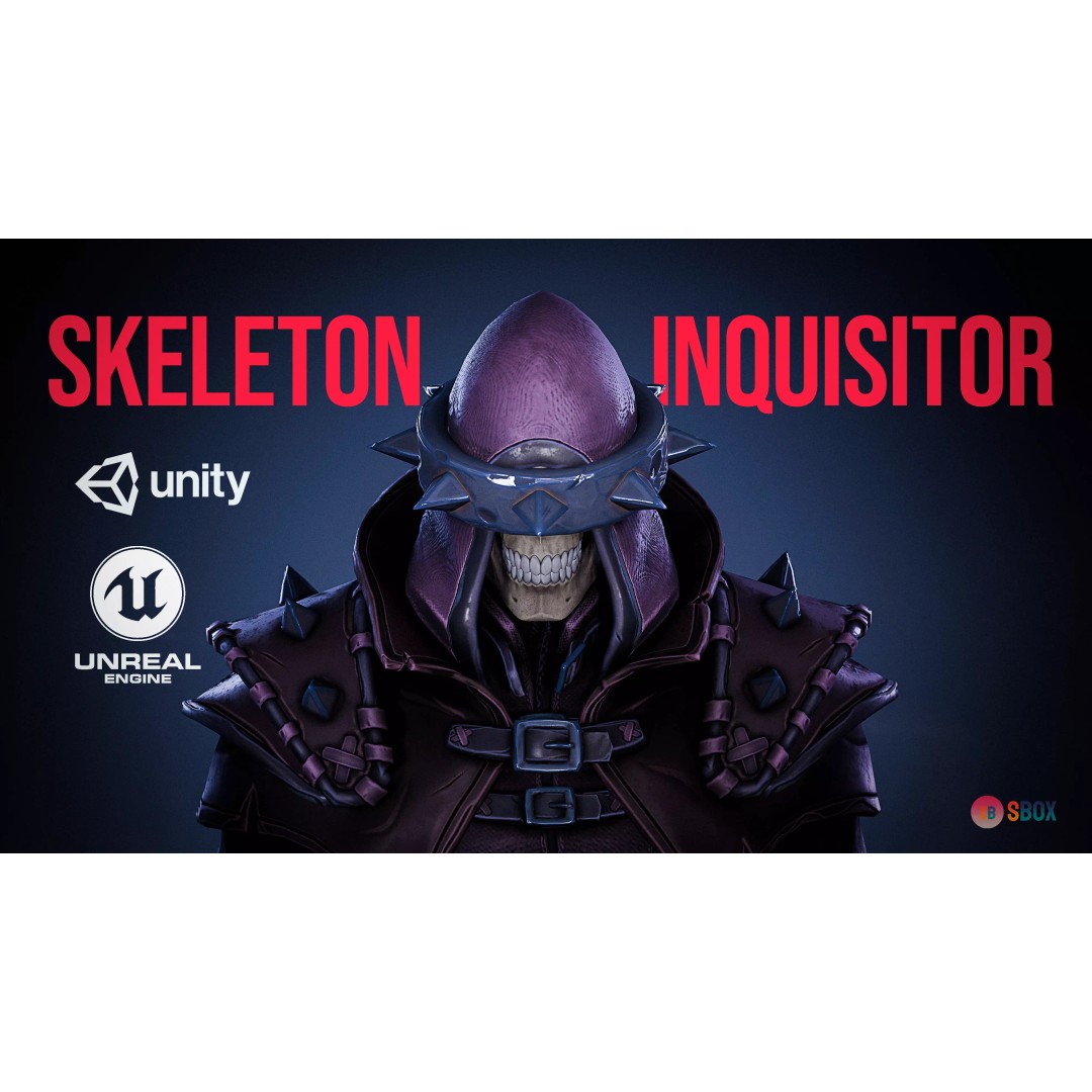 Skeleton Inquisitor 3D Model – Low Poly Rigged Character, FBX - View 2