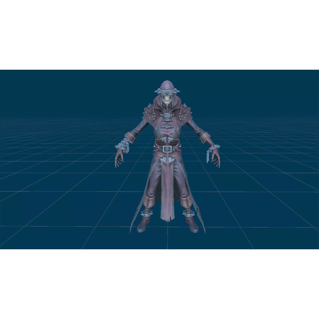 Skeleton Inquisitor 3D Model – Low Poly Rigged Character, FBX - View 22