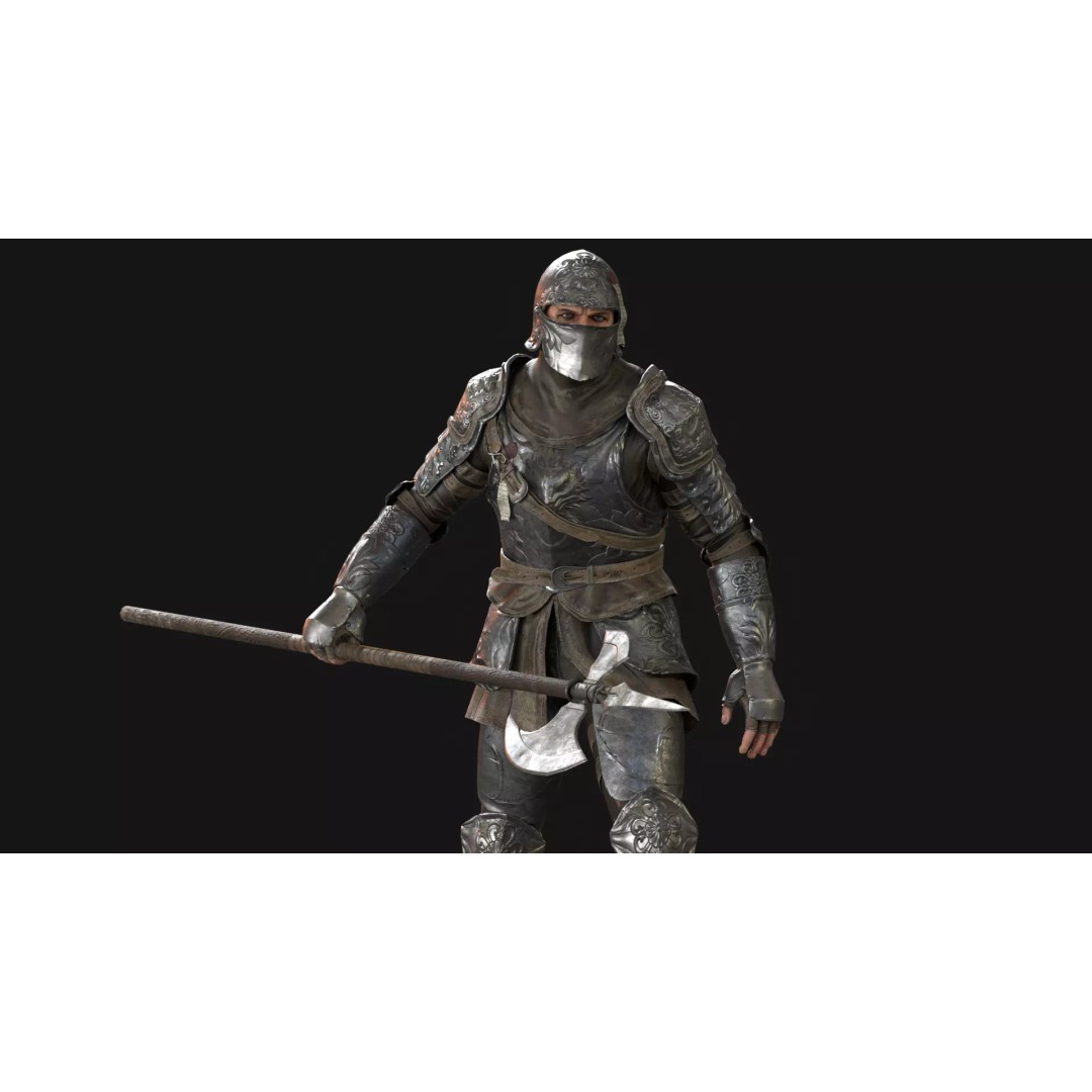 NPC Guardian1 3D Model – Low Poly Game Character, Rigged, FBX - View 12