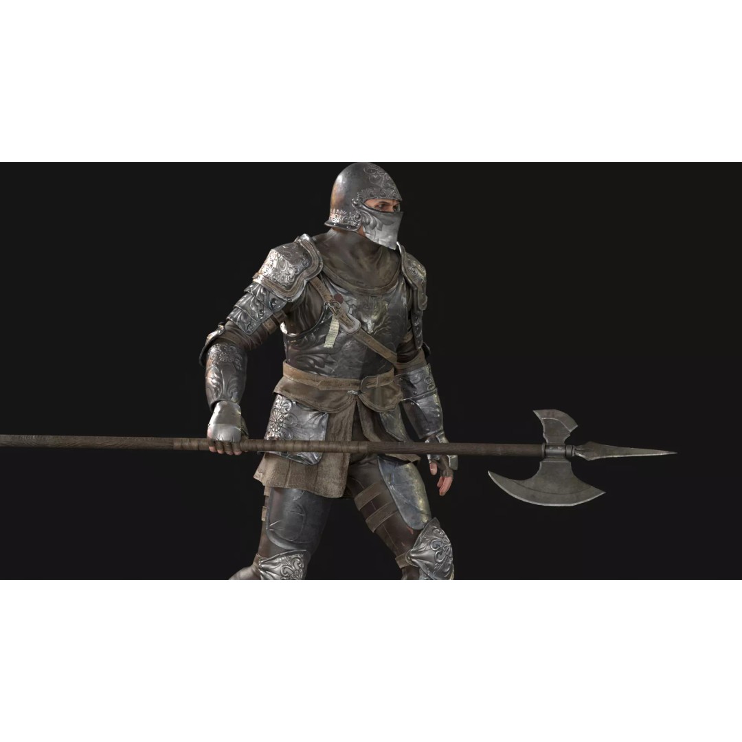 NPC Guardian1 3D Model – Low Poly Game Character, Rigged, FBX - View 13