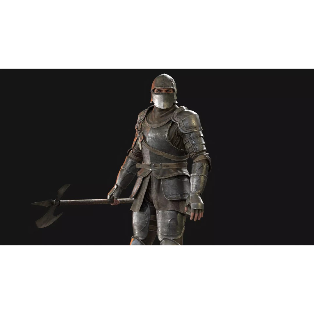 NPC Guardian1 3D Model – Low Poly Game Character, Rigged, FBX - View 15