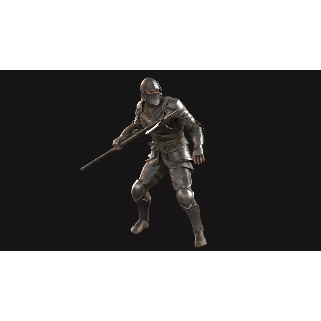 NPC Guardian1 3D Model – Low Poly Game Character, Rigged, FBX - View 19