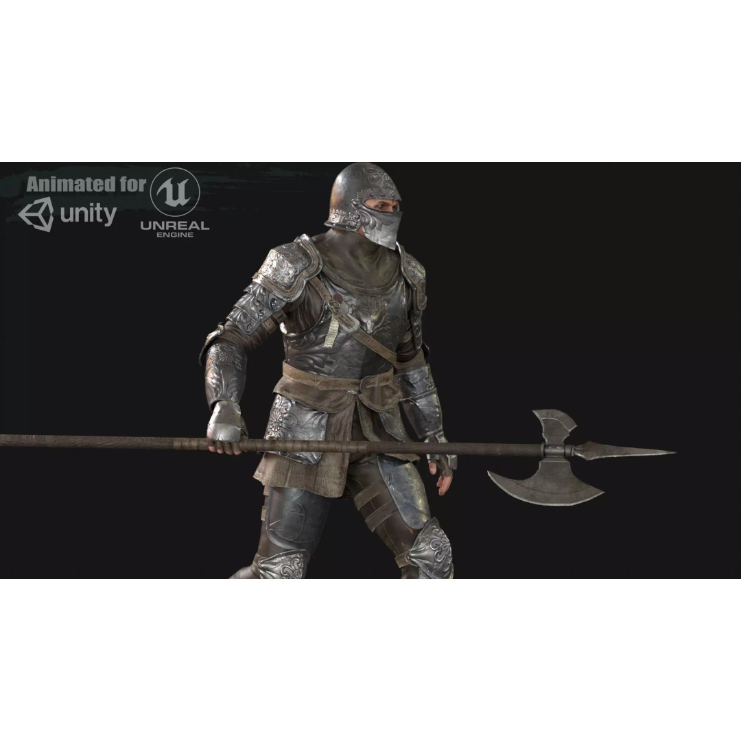 NPC Guardian1 3D Model – Low Poly Game Character, Rigged, FBX - View 2