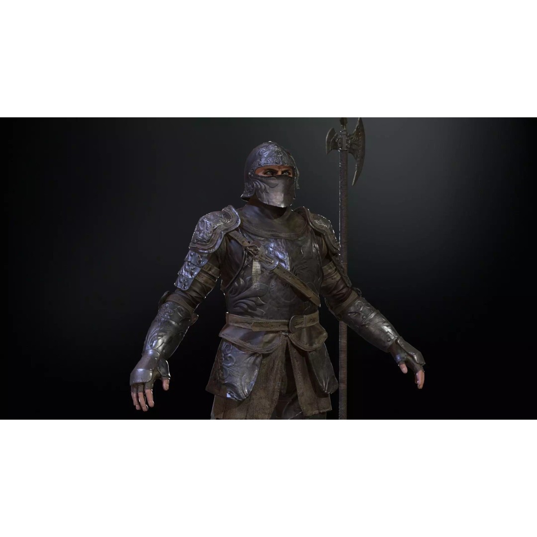 NPC Guardian1 3D Model – Low Poly Game Character, Rigged, FBX - View 24