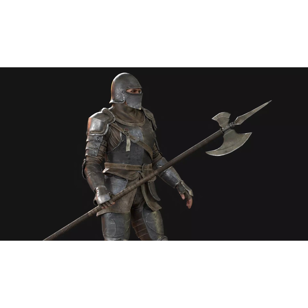 NPC Guardian1 3D Model – Low Poly Game Character, Rigged, FBX - View 27