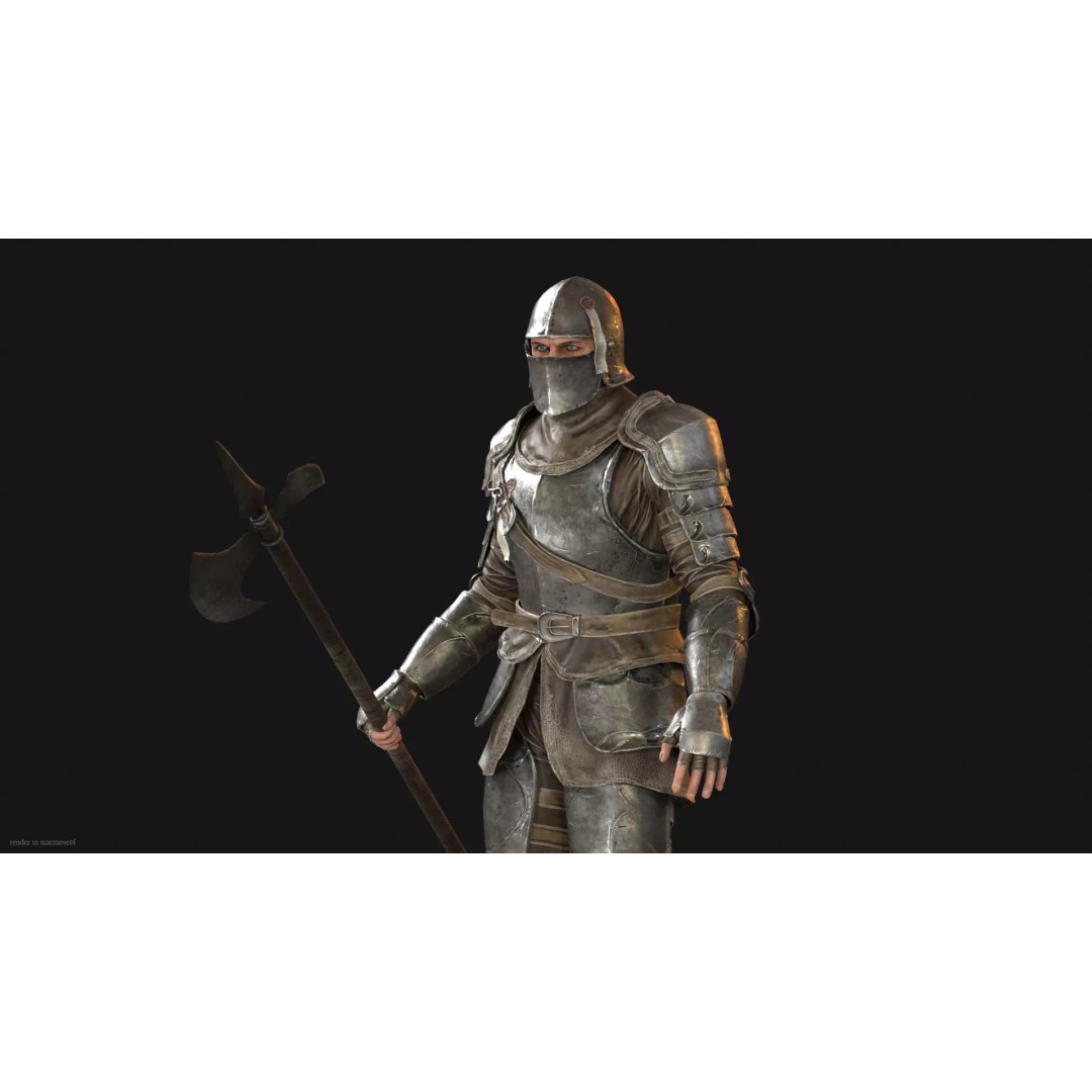 NPC Guardian1 3D Model – Low Poly Game Character, Rigged, FBX - View 3