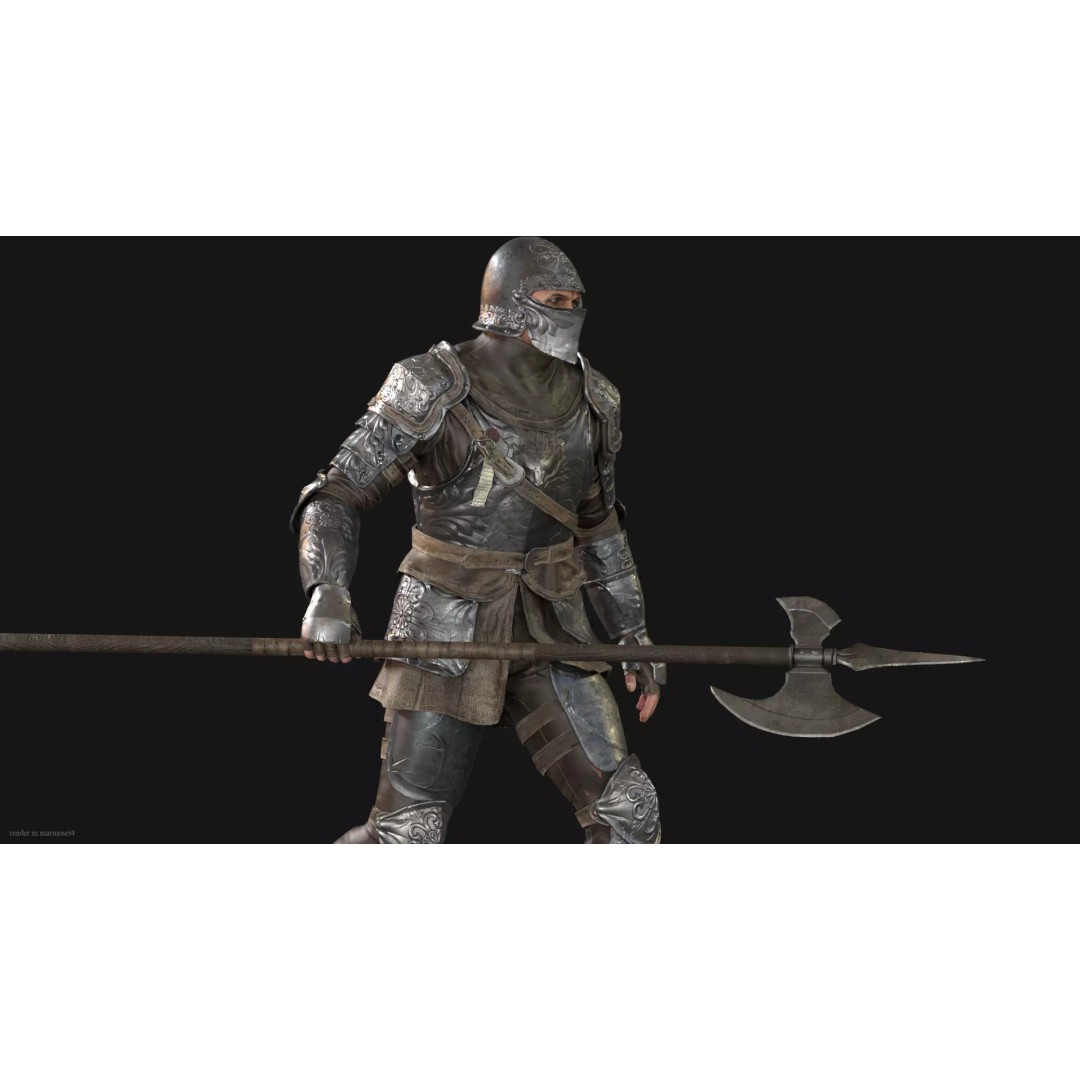 NPC Guardian1 3D Model – Low Poly Game Character, Rigged, FBX - View 4