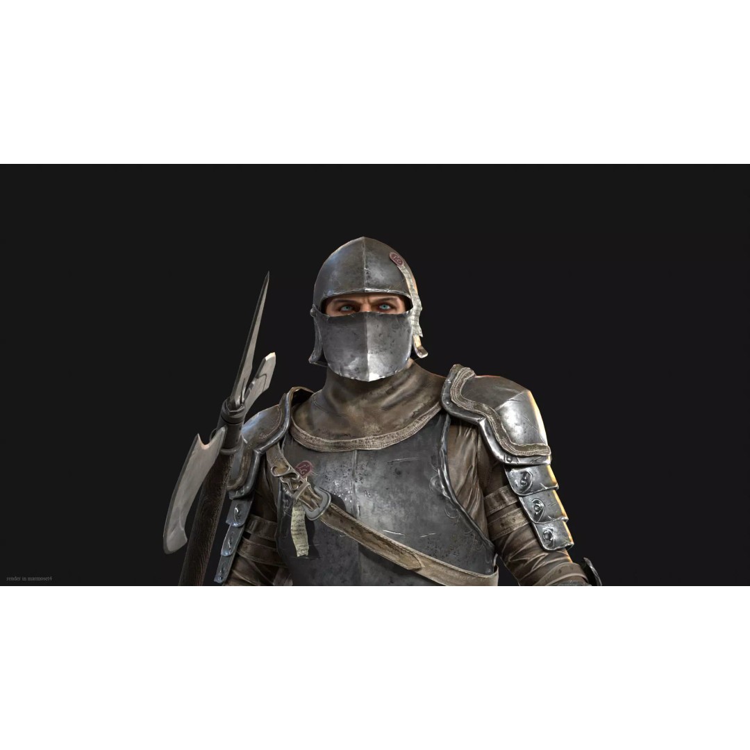 NPC Guardian1 3D Model – Low Poly Game Character, Rigged, FBX - View 5