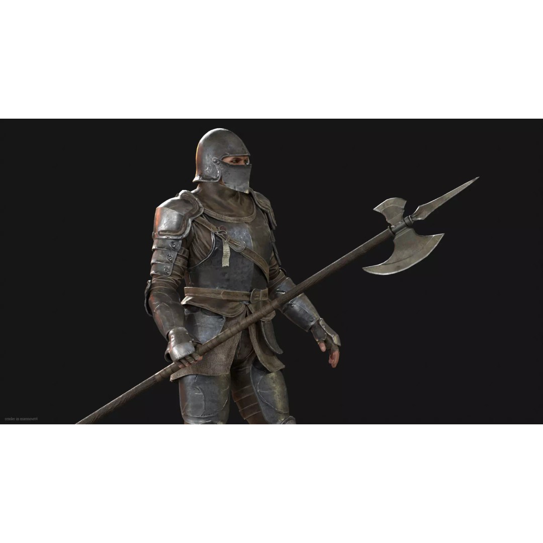 NPC Guardian1 3D Model – Low Poly Game Character, Rigged, FBX - View 6