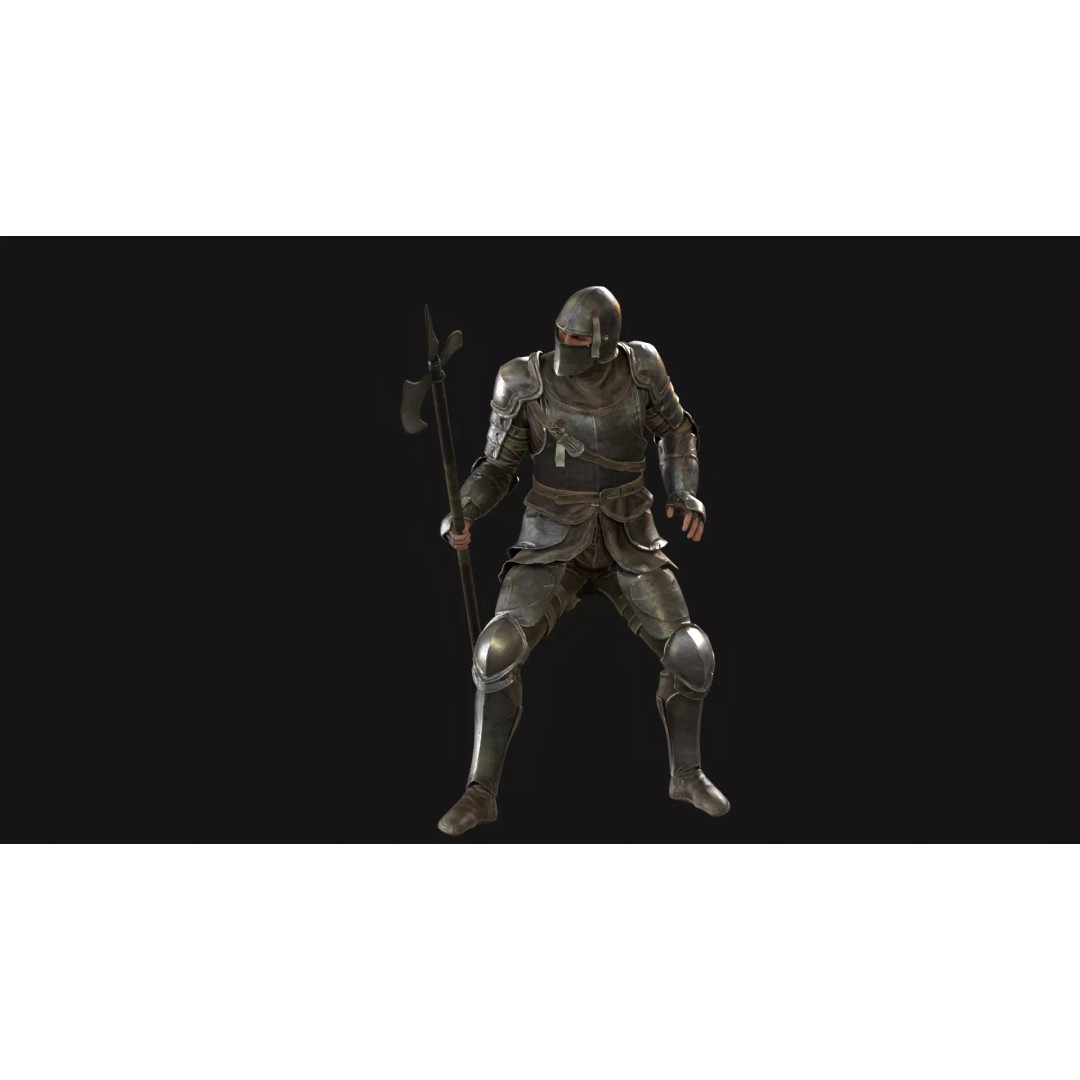 NPC Guardian1 3D Model – Low Poly Game Character, Rigged, FBX - View 8