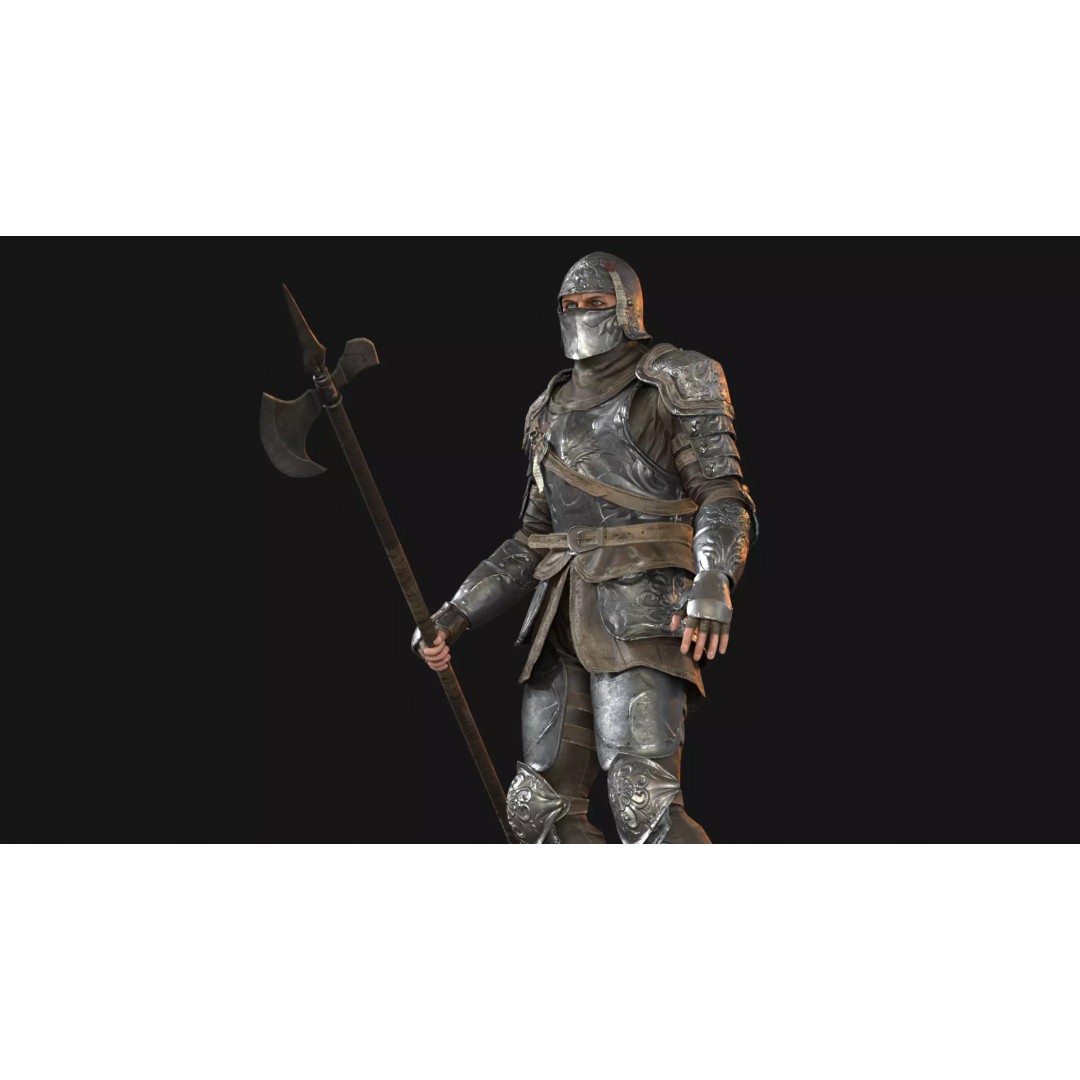 NPC Guardian1 3D Model – Low Poly Game Character, Rigged, FBX - View 9
