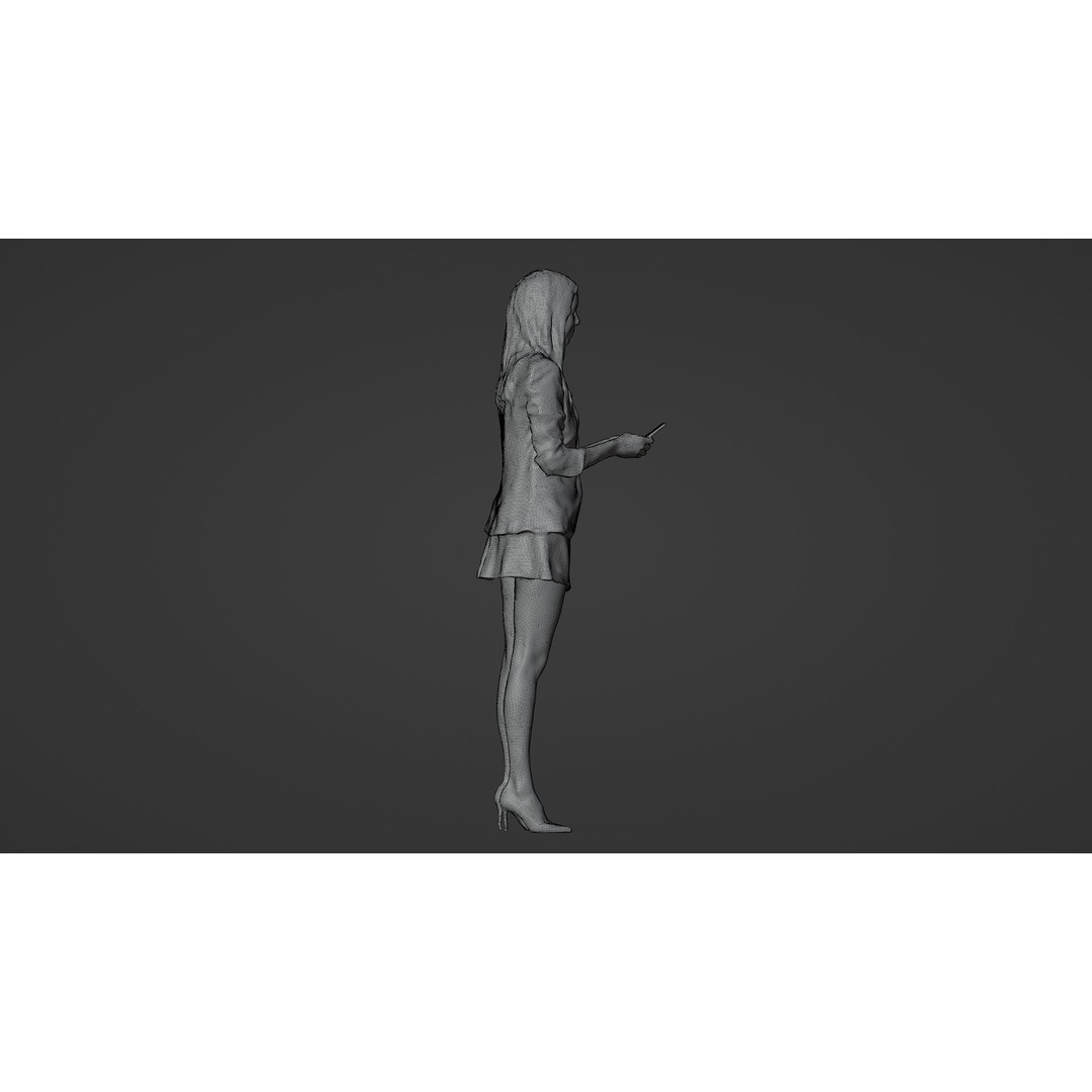 Happy Business Woman 3D Model – Photogrammetry Scan, FBX, Blender - View 11