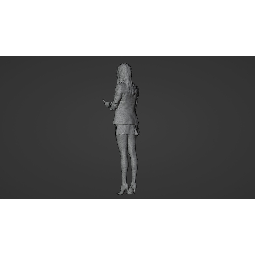 Happy Business Woman 3D Model – Photogrammetry Scan, FBX, Blender - View 16