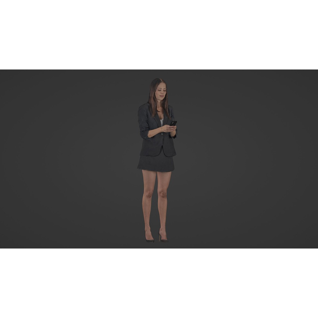 Happy Business Woman 3D Model – Photogrammetry Scan, FBX, Blender - View 4