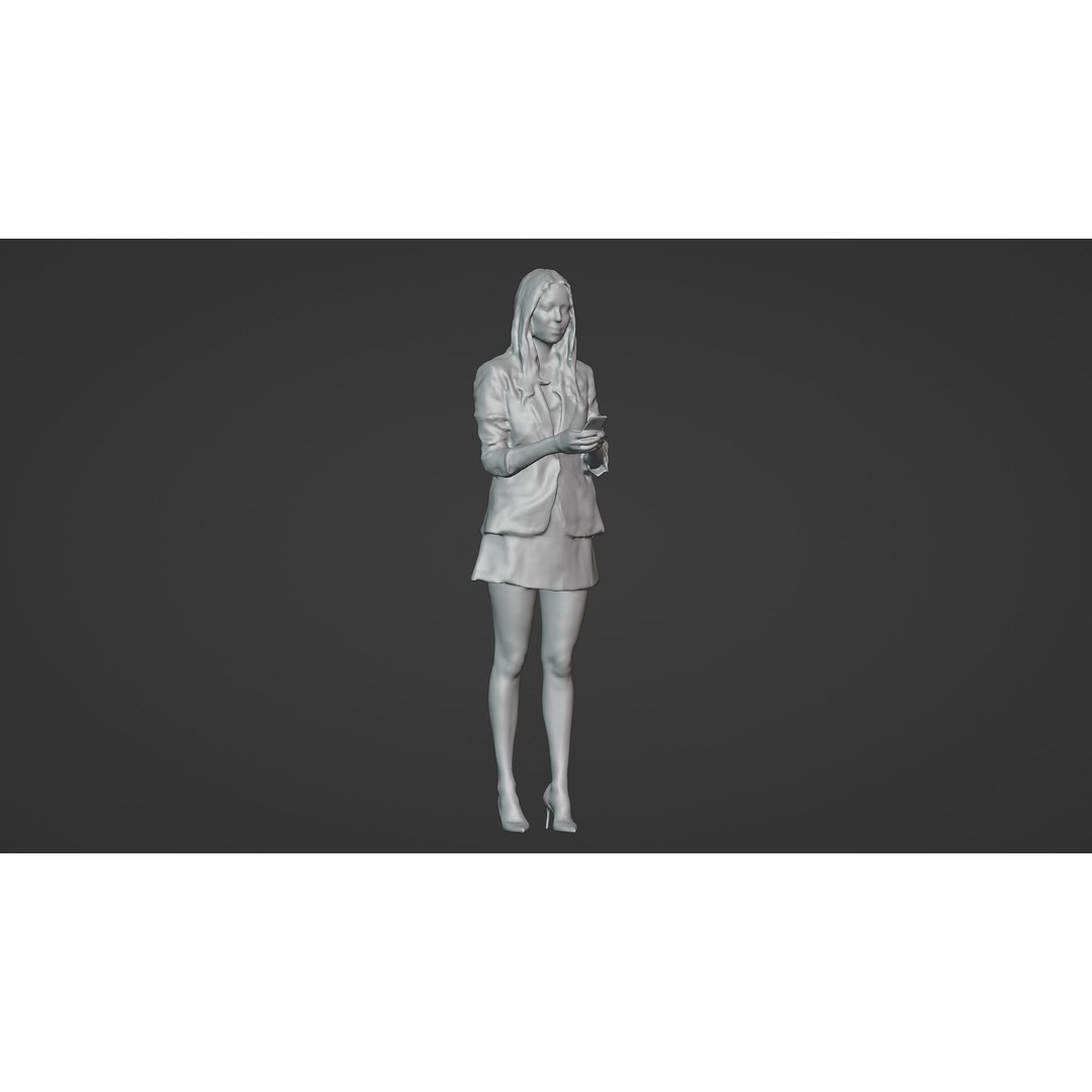 Happy Business Woman 3D Model – Photogrammetry Scan, FBX, Blender - View 5