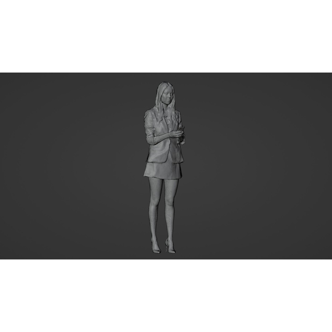 Happy Business Woman 3D Model – Photogrammetry Scan, FBX, Blender - View 6