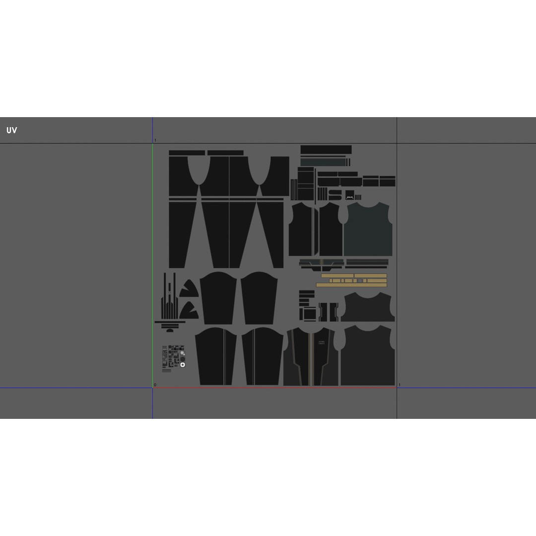 Girls Outfit 3D Model – Tactical Leather Jacket & Pants, FBX, PBR - View 9
