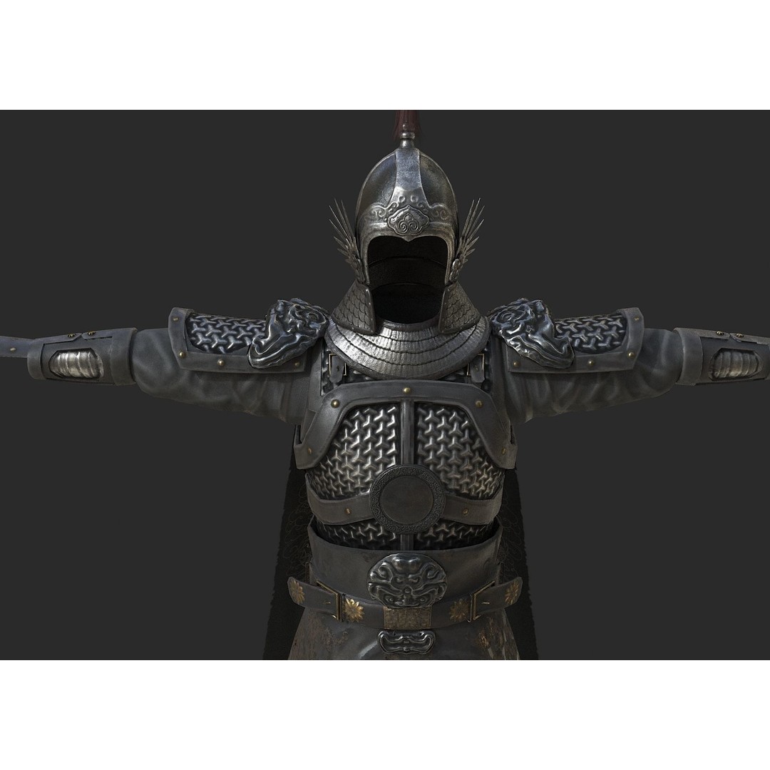 Ming Dynasty General 3D Model – Low Poly Rigged Character, FBX, OBJ - View 11