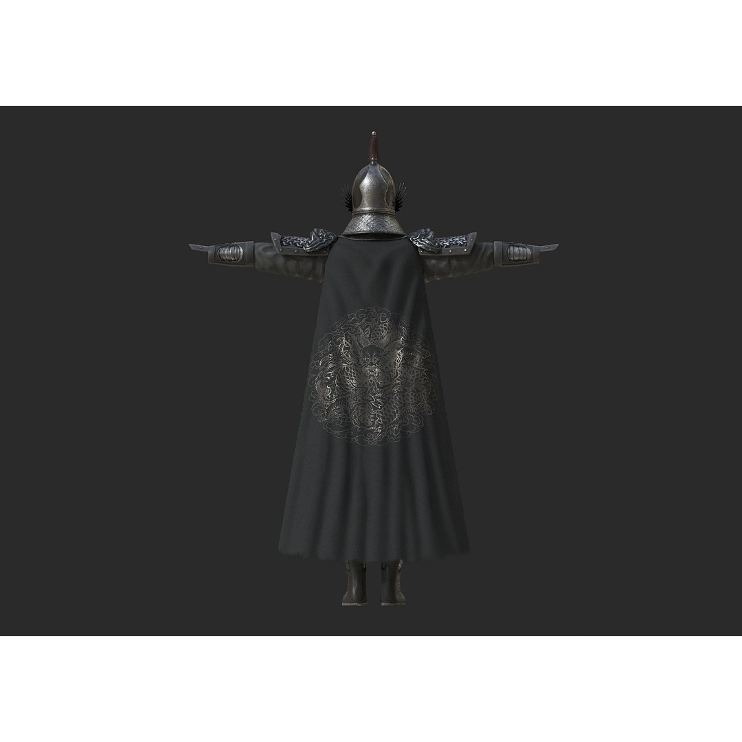 Ming Dynasty General 3D Model – Low Poly Rigged Character, FBX, OBJ - View 13
