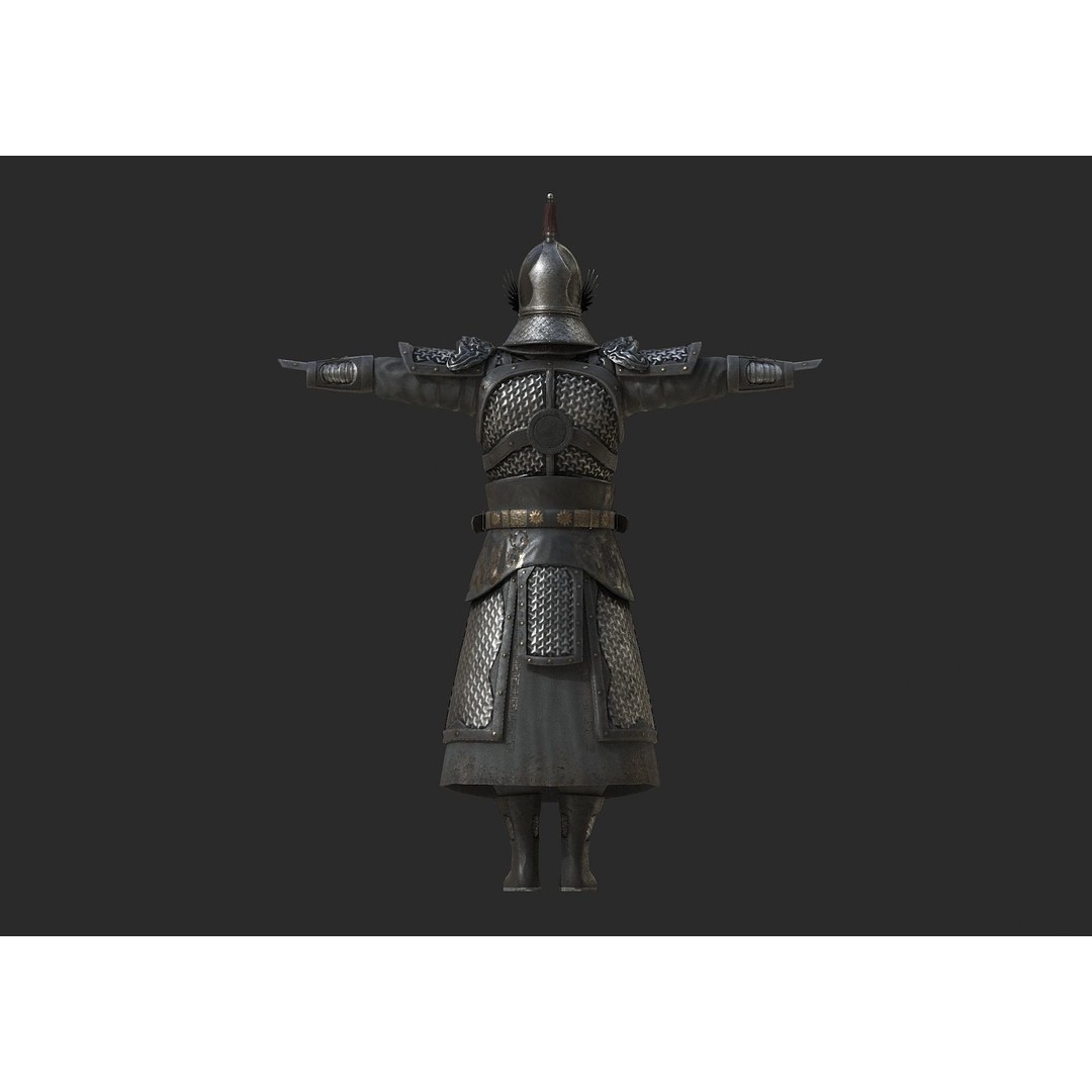 Ming Dynasty General 3D Model – Low Poly Rigged Character, FBX, OBJ - View 14